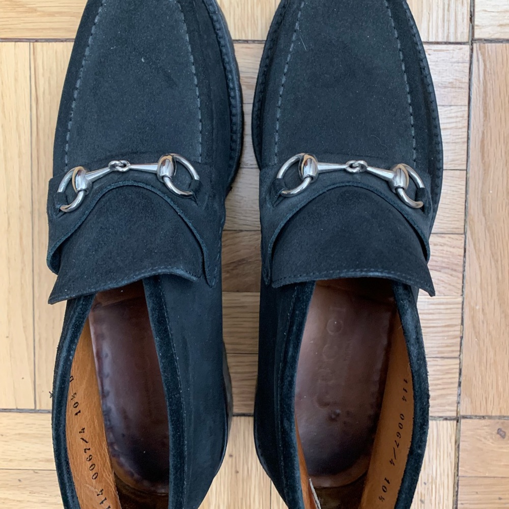 Gucci Horsebit suede shoes